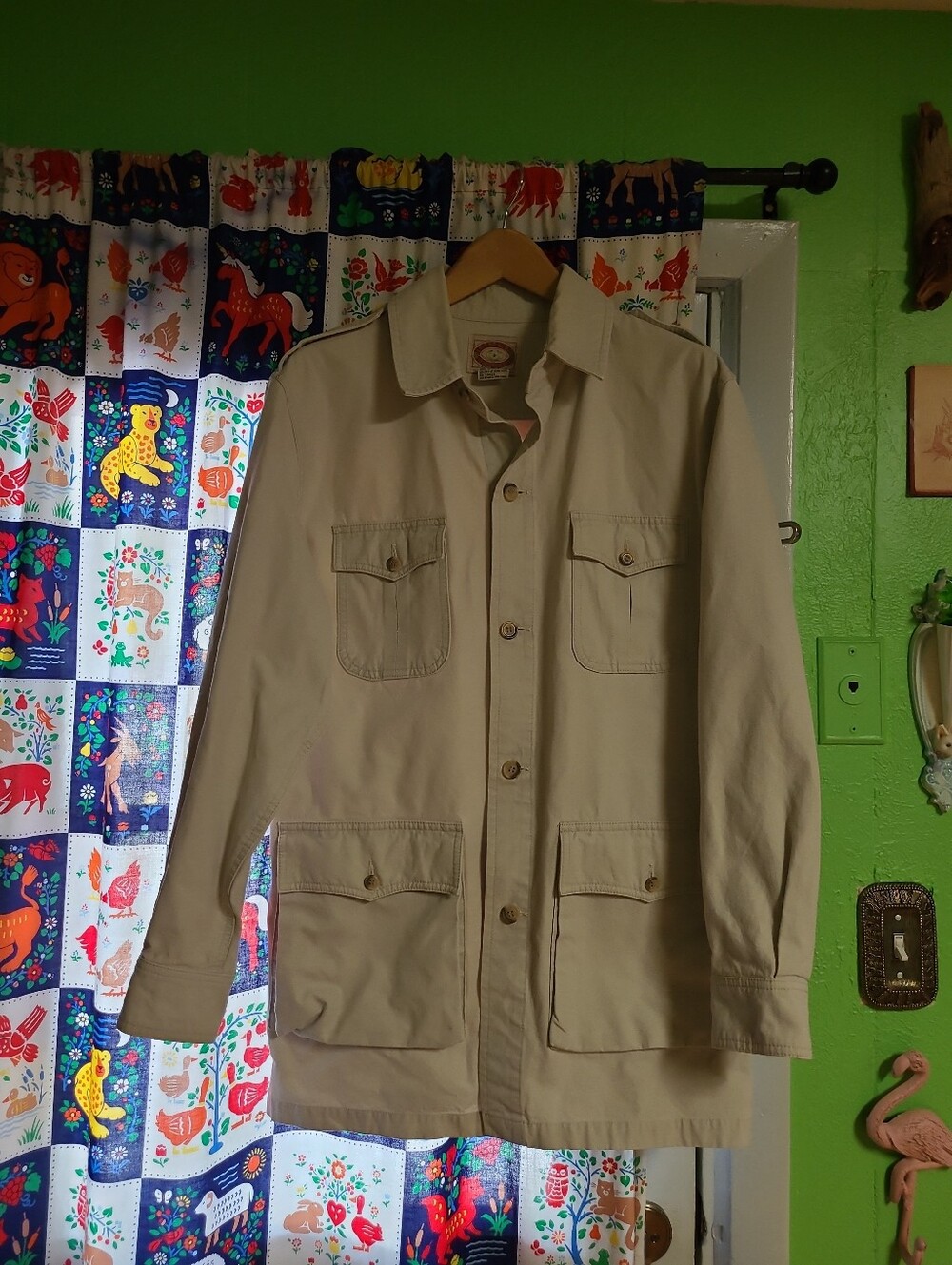 Vintage Banana Republic Safari Coat 90s Large Men's Jacket Khaki Barn